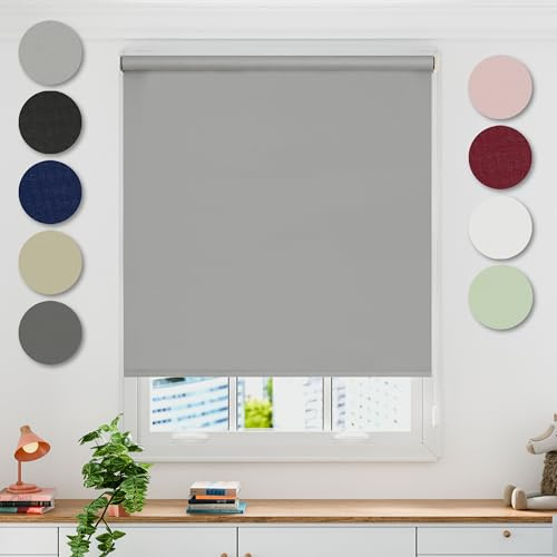 Emma Barclay Blackout Roller Blind in Grey - Width 180 x Drop 165cm