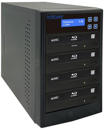 PlexCopier 1 to 3 Blu-ray BD BDXL M-Disc CD DVD Duplicator Copier Tower with Free Copy Protection