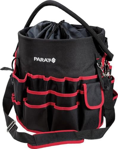 PARAT BASIC Tool Bucket | Werkzeugeimer mit Schultergurt | 62 Fächer & Akkuschrauber-Fach | Robuster Werkzeugbehälter mit Tragegriff | Organizer Eimertasche für Handwerker & Profi Werkzeugaufbewahrung