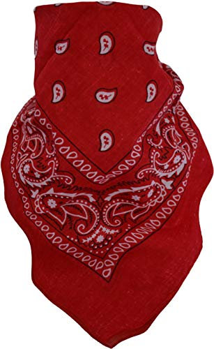 normani 3 × Rocker & Biker Bandana Cap Kopftuch Halstuch in vielen Ausführungen Farbe Rot/Weiß