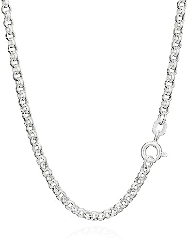 NKlaus Ärtkedja 925 sterlingsilver 3,0 mm bred halskedja fjäderring stängning e Sterling silver, colore: Längd: 60 cm, cod. 8141