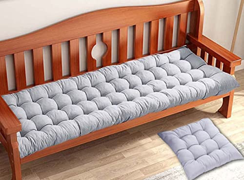 Cojín acolchado para banco de jardín de 2/3 asientos, 80/100/120 cm, 140 x 40 cm, cojín rectangular de algodón para columpio de tumbona interior y exterior
