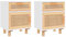 vidaXL 2X Nachttisch 1 Schublade 1 Fach Nachtschrank Nachtkonsole Nachtkommode Schlafzimmer Schrank Kommode Weiß Massivholz Kiefer Natur-Rattan