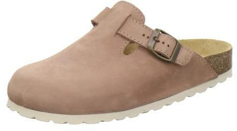 AFS-Schuhe 2900 Clogs Damen Bequeme Hausschuhe mit Fußbett aus Leder Made in Germany (38 EU, Piedra Nubuk)