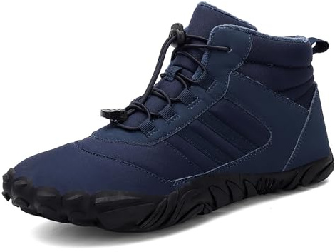 TDHLW Chaussures Pieds Nus,Bottes d'hiver Unisexes, Chaussures d'hiver Chaudes, antidérapantes, imperméables, Chaussures de Course sur Sentier pour Femmes et Hommes,Bleu,43 EU