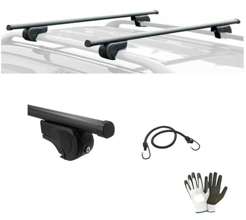 Kompatibel mit Dacia Jogger SW geöffneten Schienen nach Jahr 2023, zugelassene Dachgepäckträger aus Stahl, 127 cm für hohe Kapazität von 100 kg