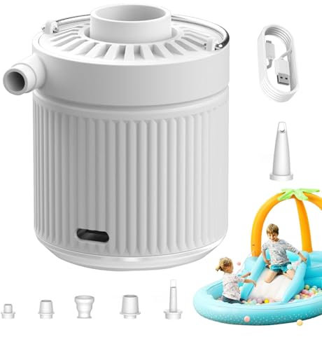 Luftmatratzenpumpe, Luftmatratzenpumpe elektrisch - Quick-Fill-Inflator-Deflator-Pumpe mit Licht | Tragbarer Schnellfüll-Inflator-Deflator mit 6 Düsen, elektrische Pumpe für Poolschwimmer, Isomatten