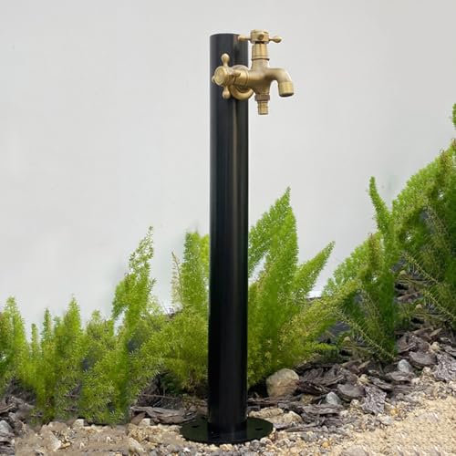 Acciaio inossidabile Verticale Giardino Colonna D'acqua Rubinetto Esterna con Supporto per Tubo Freestanding per Fontana A Pavimento