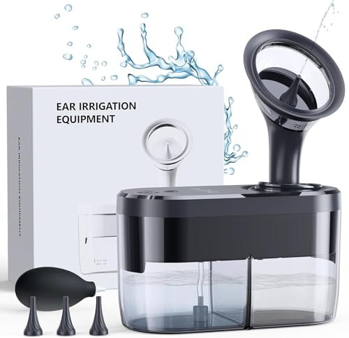 KAUGIC Elektrische Ohrenschmalz Entferner Ohrenreiniger Ohrreiniger für Erwachsene, Wiederaufladbarer Ear Cleaner Ohr Reinigung Ohrendusche Ohrreinigungsset mit 4 Reinigungsmodus -Schwarz