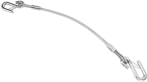 Catena di Sicurezza del Rimorchio Strong Torning Filo Corde con Gancio per Rimorchio RV, Acciaio Zincato, Lunghezza di 70 Cm, Carico di 3500 Libbre