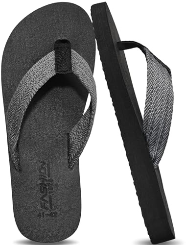 AUFIKR Tongs de douche à bout ouvert pour salle de bain, été, plage, sandales en cuir, pantoufles à enfiler