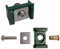 ESTEXO Halter Mattenhalter 10er Set Klemmhalter für Doppelstabmattenzaun Zaun Pfosten RAL 6005
