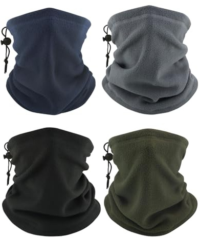 XdealCozyxc 4 Pcs Neck Warmer Men, Adjustable Windproof Snood for Winter Outdoor Sports