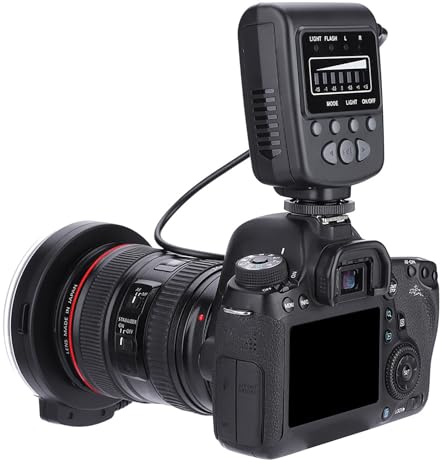 Keenso FC-100 Innovatives LED-Ringblitz-Videokamera-Fülllicht-Set mit LCD-Display-Controller für Hochwertige Fotos für D90 D80 D700 für Fotoliebhaber