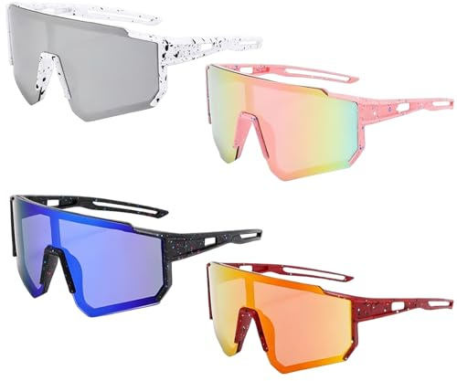 VgxRolq Occhiali da ciclismo per bambini, occhiali sportivi protettivi occhiali da sole polarizzati, sport in bicicletta, per attività all'aria aperta, ciclismo, corsa, golf, corsa