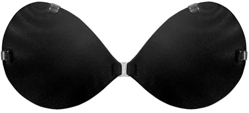 Bresdk Backless Bra Adhesive Bra Silicone Invisible Side Wings Party Dirndl Black Cup B 1 Pair