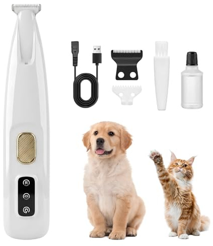 Tondeuse Chat et Chien Silencieuse, Tondeuse Pour Chat Poils Longs Noeud | Coupe Poils Animaux Rechargeable USB, Lames Sûres Pour Pattes et Zones Sensibles