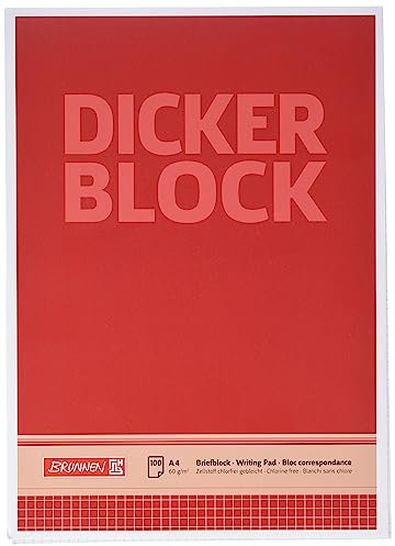 Brunnen 1052688 Briefblock / Schreibblock / Der dicke Block (A4, kariert, 100 Blatt, 60g/m²)