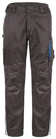 TMG | Arbeitshose Elegance für Herren, Bundhose mit Kniepolster & Reflektorstreifen, graue Cargohose, robust | Gr. 48