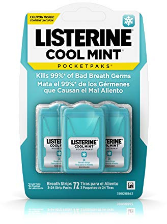 Listerine Pocketpaks Breath Strips Cool Mint 72 Count