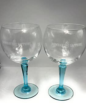Bombay Sapphire Gin 2 copas de globo de cristal