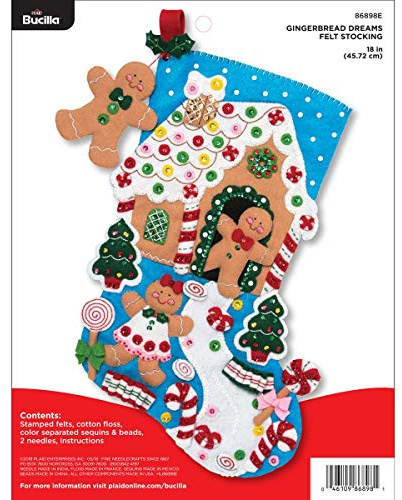 Felt Stocking KIT GINGERBRD