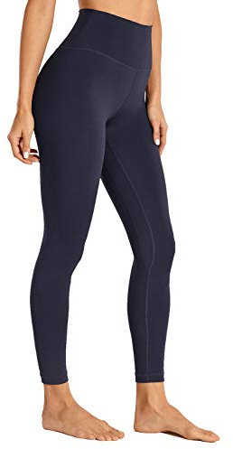 CRZ YOGA Damen Naked Feeling Leggings Sporthose High Waist Yogahose Sport Leggins Fitness Yoga Hose - 64cm Marine 38