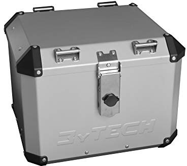 MyTech - TopCase, Top Case, Motorradkoffer 41L aus hochfestem Aluminium schwarz beschichtet – mit Trägerplatte für R 1200 GS LC 2013 – R 1250 GS LC (Silber)