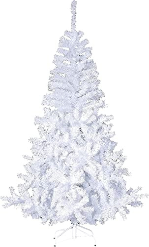 TIENDA EURASIA® Árbol de Navidad - Árboles de Navidad Artificiales - Soporte de Pie Metálico - Medidas 90-210 cm - Colores Verde y Blanco - Fácil Montaje - Embalaje en Caja (Blanco, 180CM)