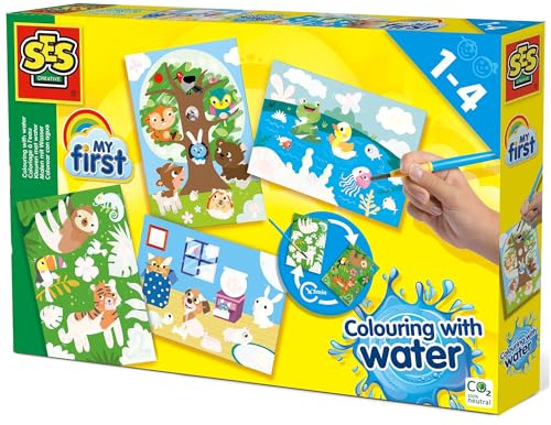 SES Creative 14456 Malen mit Wasser-Versteckte Tiere bunt