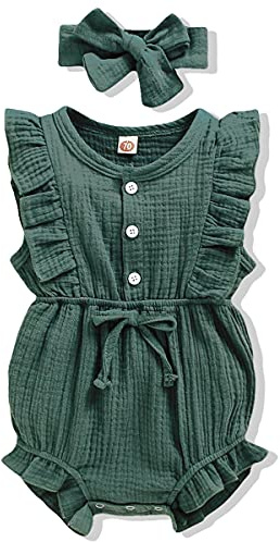 Renotemy Infant Baby Girl Rompers Summer Baby Girl Clothes 0-3 Months