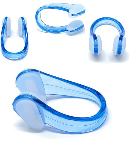 AQASKIN Schwimmnasenklammer - Schwimmbadnasenklammer - Wassersport - Nasenklammer für Kinder und Erwachsene - Unisex - Synchronschwimmen - Farbe Blau - Packungsmenge: 1 Stück