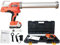 CDZHLTG Profi Akku Kartuschenpresse Silikonspritze, Kartuschenpistole LED 6500N mit 1 x 2Ah 20V Li-Ion-Akku, mit Ladegerät & Tragbare Box, 0-9 mm/s stufenlos, Orange