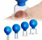 Set di 4 coppette in vetro con ventosa in vetro professionale con sfera di silicone, per il viso, per il viso, per la testa del viso