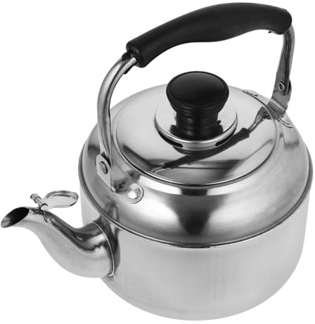 Cabilock Wasserkocher Aus Edelstahl 1 L Fassungsvermögen Schalldicht Für Gasherd Mit Griff Zum Verbrühen Für Den Herd Für Tee Eistee Und Kräuter