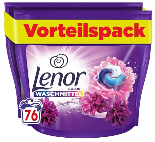 Lenor Waschmittel PODS All-in-1, 76 Waschladungen, Amethyst Blütentraum, Langanhaltende Frische und Tiefenreinigung selbst bei niedrigen Temperaturen