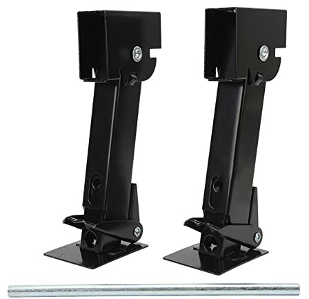Cocoarm Gato estabilizador para autocaravana, 2 unidades, elevador giratorio telescópico con cremallera, soporte estabilizador para gato hidráulico, soporte estabilizador de 650 libras, capacidad de