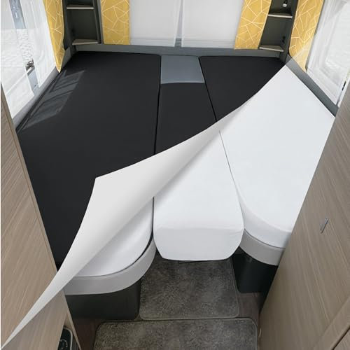 Erwin Müller Matratzenschutz und Spannbettlaken 6-TLG für das Wohnmobil/Wohnwagen-Heckbett anthrazit Größe 70x190 cm - 85x210 cm (2X) + 35x130-50x145