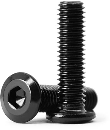 (50 Pezzi) Viti a Testa Piatta con Esagono Incassato M4 x 20mm, in Acciaio Inossidabile 304 Con Finitura Ossidata Nera, Viti a Testa Semicircolare Con Imbraco, Filettatura Completa