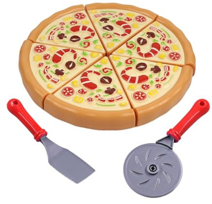 SGERUFZ Pizza Cuisine Enfant Ensemble,Pizza Simulation Cuisine,Semblant de Jouer Jouet,Cuisine,dinette Bois,Jouet Éducatif,Jeux de Rôle avec Planche découper,Garçon Fille 3+ Ans