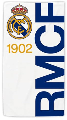 ARDITEX, Toalla Real Madrid, Toalla de Playa Real Madrid de Microfibra, Grande, para Piscina, Tumbona, Baño, Ducha, con Diseño Europeo, 100% Poliéster, 170 x 90 Centímetros, 240 gsm