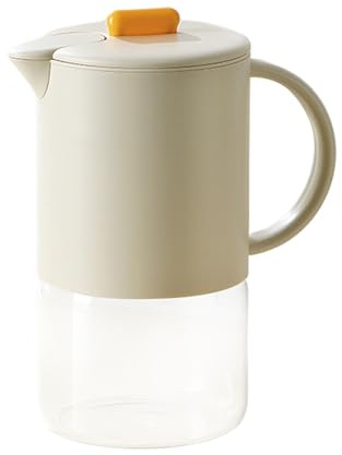Glaskaraff med handtag och lock - 1,5 l drickkanna, vattentät dryckesdispenser för te kaffe varm/kall mjölk, kylskåpsförvaring drycker kalla fester