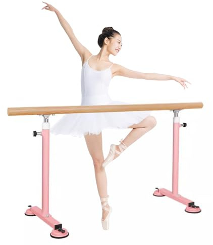 Barre de Ballet Portable Rose, réglable, autoportante, avec Ventouse, idéale pour la Danse et Les étirements à Domicile pour Adultes.