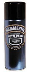 Hammerite 400ML AEROSOL Metal Paint - Smooth BLACK