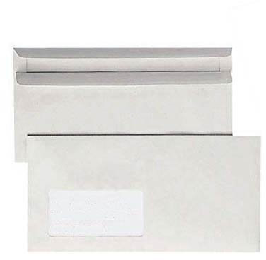 1.000 BONG Recycling Briefumschläge / mit Fenster / DIN lang / selbstklebend / grau