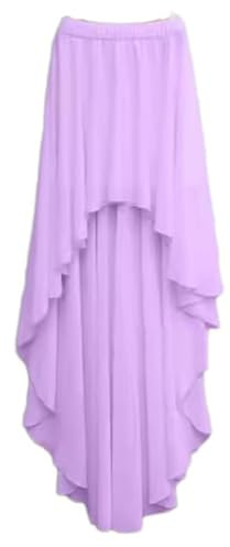 BININBOX, Jupe Femme Chiffon asymétrique Longue (Violet)