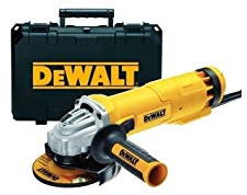 DEWALT - Meuleuse 1200W - DWE4217KD-QS - Meuleuse Filaire avec Coffret, Disque Diamant, Flasque, Clé, Poignée Latérale et Carter de Protection - Lame Ø125mm - Vitesse à Vide 11000tr/min