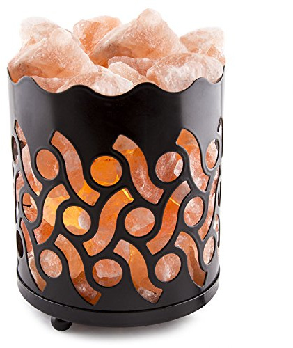 CRYSTAL DECOR Himalayan Pink Salt Lamp Basket & Dimmer Cord Bulb