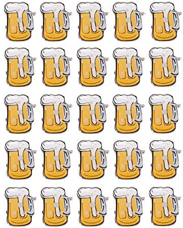 25 Broches LED Avec Chope De Bière Accessoires Brillants En Forme Chope De Bière Émail Pour Pour FêTes Bars Et KaraokéS Femmes Hommes Enfants Fête