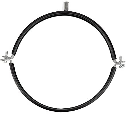 Abrazadera de Tubo de Ø 200mm, de Acero Galvanizado con Goma de Amortiguador para Soporte de Tubos de Calefacción, Canalón, 1 Unidad